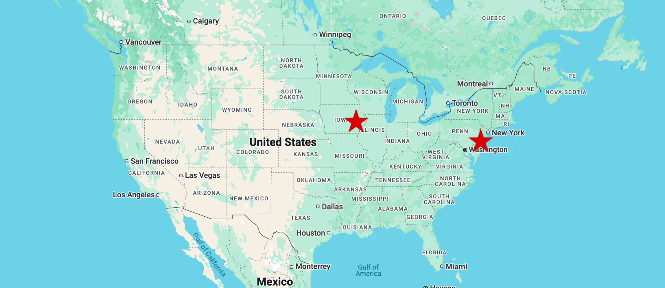 USA Map R2A Locations